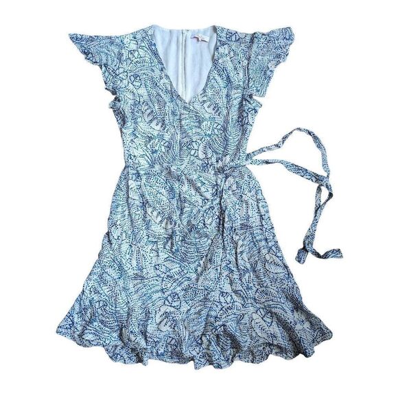 Parker Ansley silk botanical print wrap dress size 2 - Picture 1 of 8